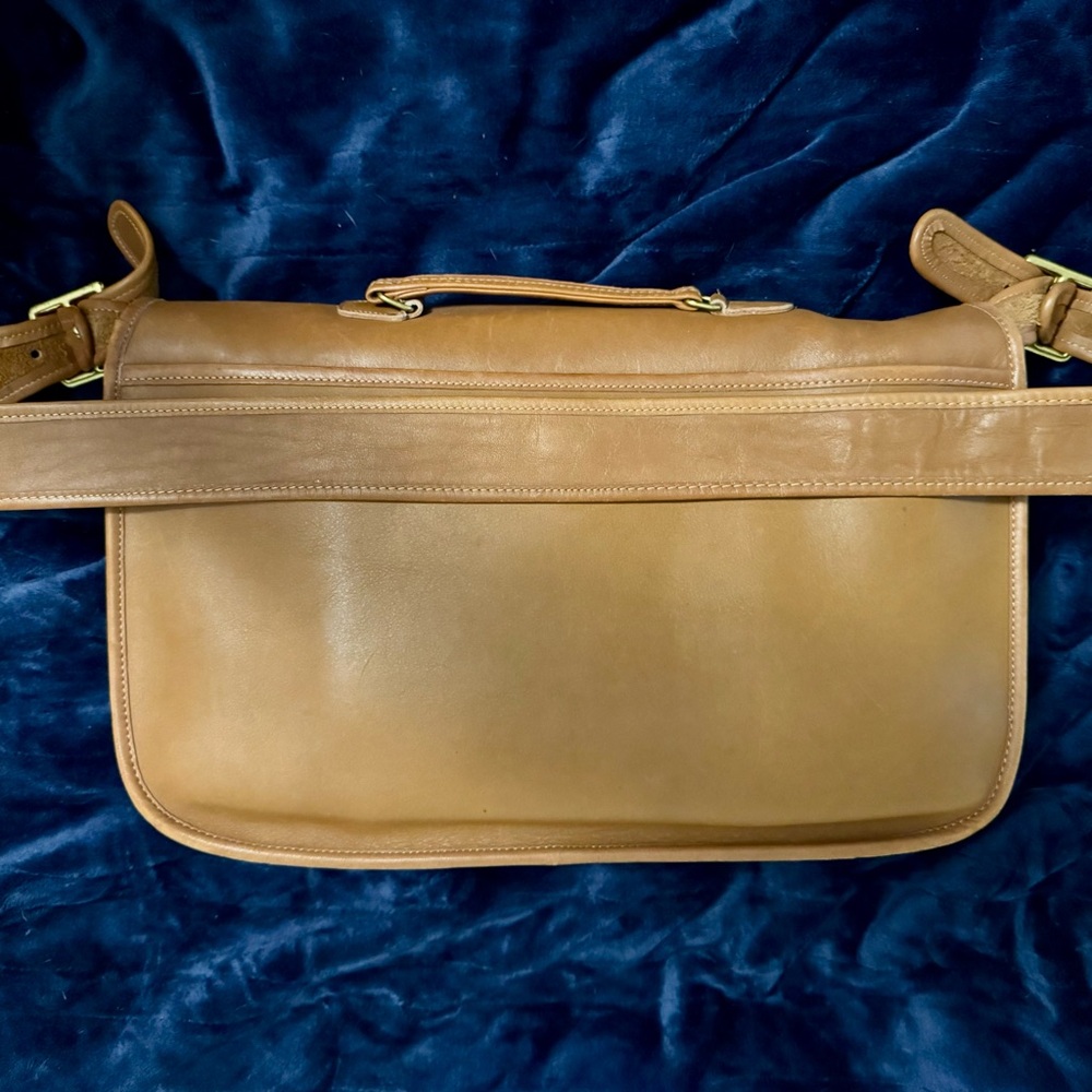 Coach Tan Leather Two-Turn Lock Briefcase - Picture 2 of 5